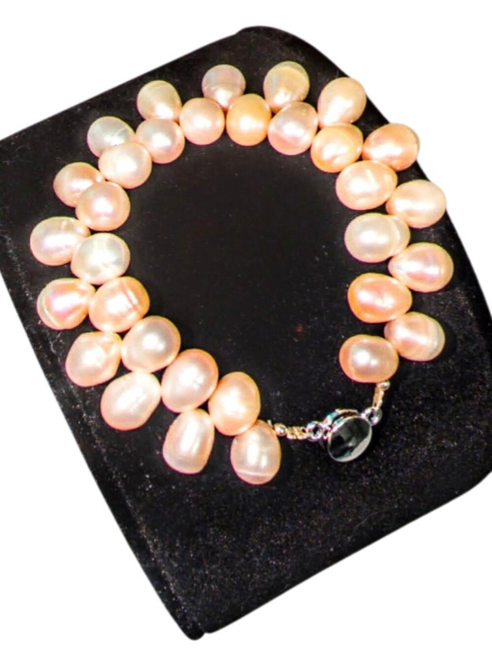 Freshwater Pearl Bracelet Double Layered With Magnetic Clasp
